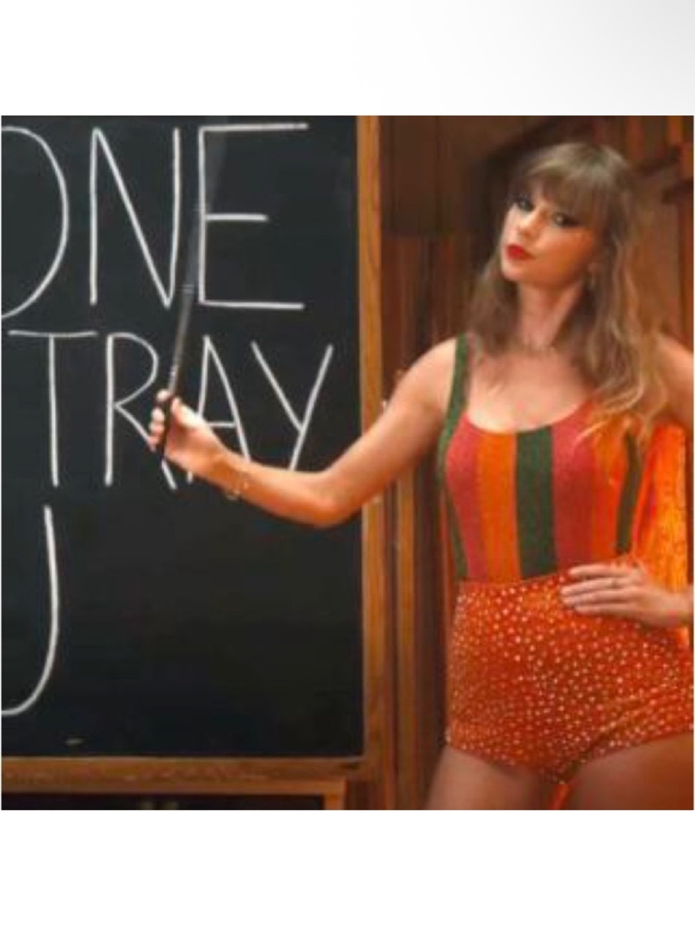 Taylor Swift Farm Rio Shimmer Striped Anti Hero Music Video Swimsuit NEW Small - Picture 3 of 10